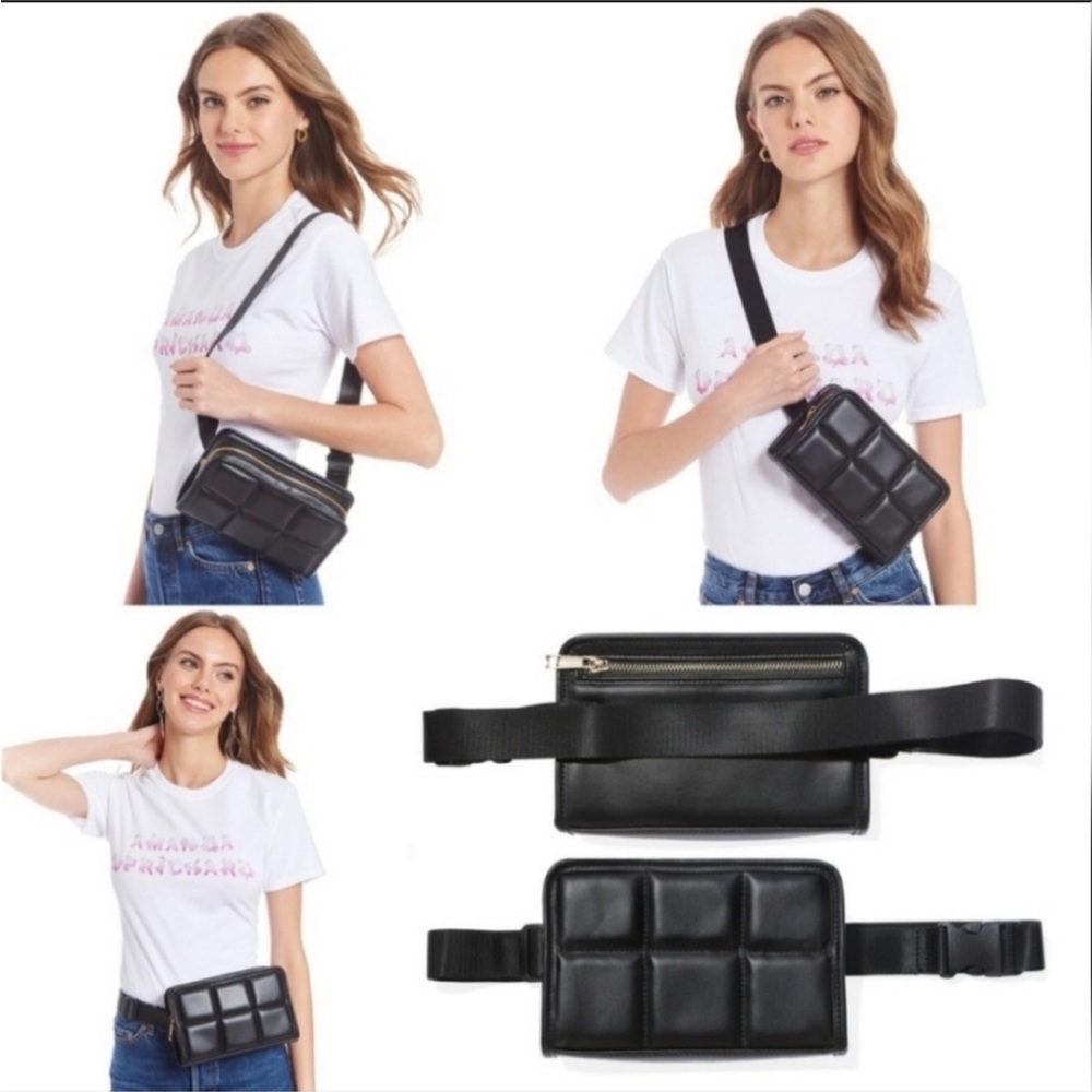 Amanda Uprichard New York black quilted fanny pack - Picture 2 of 7
